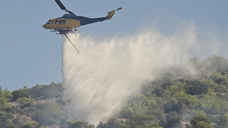 Φωτιά στη Σκύρο, σηκώθηκαν εναέρια μέσα