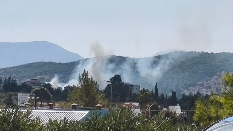 Φωτιά στην Παιανία, καίει ξερά χόρτα