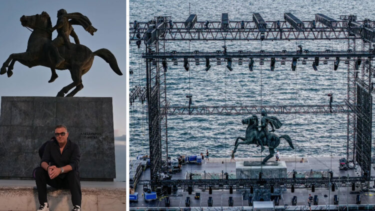 Δεν αλλάζει θέση η σκηνή της συναυλίας του Αντώνη Ρέμου στη Θεσσαλονίκη - Παραμένει επάνω της το άγαλμα του Μέγα Αλέξανδρου παρά τις αντιδράσεις