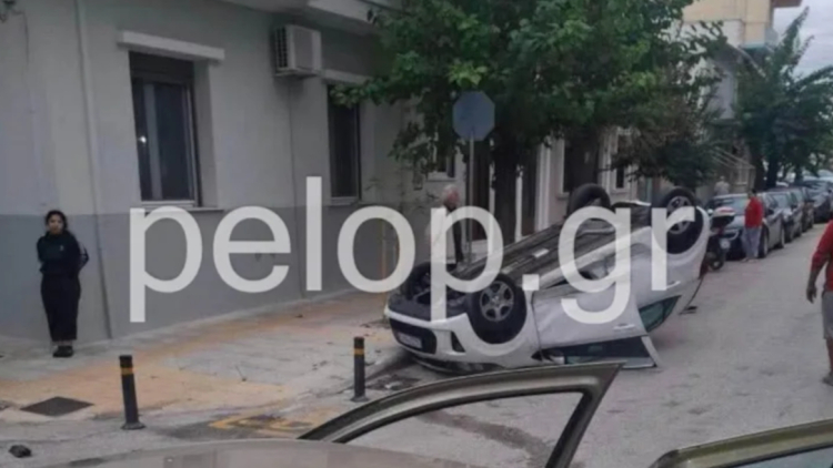 Ένας τραυματίας στην Πάτρα μετά από σύγκρουση δύο αυτοκινήτων, το ένα όχημα κατέληξε αναποδογυρισμένο