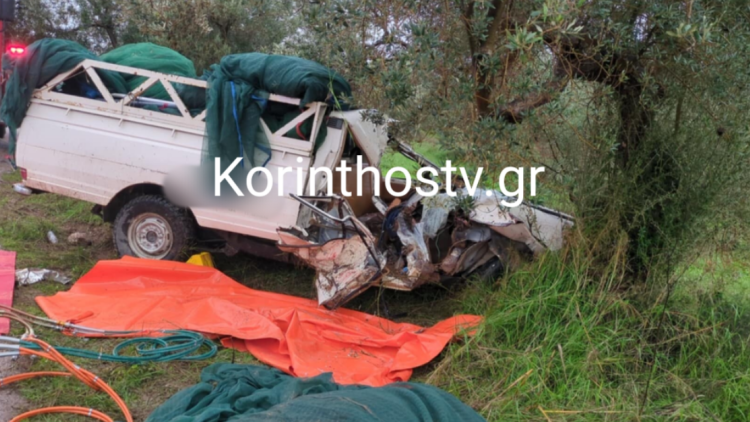 Νεκρός νεαρός σε τροχαίο στην Κορινθία - Το αγροτικό του καρφώθηκε σε ελιά