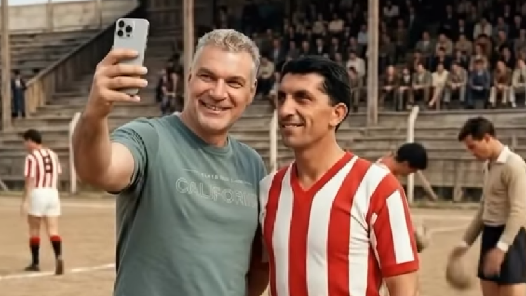 Ολυμπιακός: Ο Παναγιώτης Κοτρίδης με τη βοήθεια του AI συνάντησε τους θρύλους της δεκαετίας του '50, βίντεο 