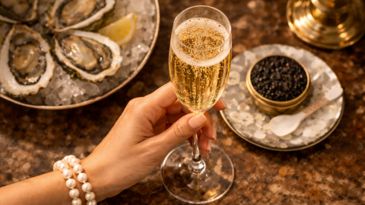Σαμπάνια και μαργαριτάρια: Η ιστορία του champagne & pearls από την Κλεοπάτρα μέχρι τα αποκριάτικα πάρτι