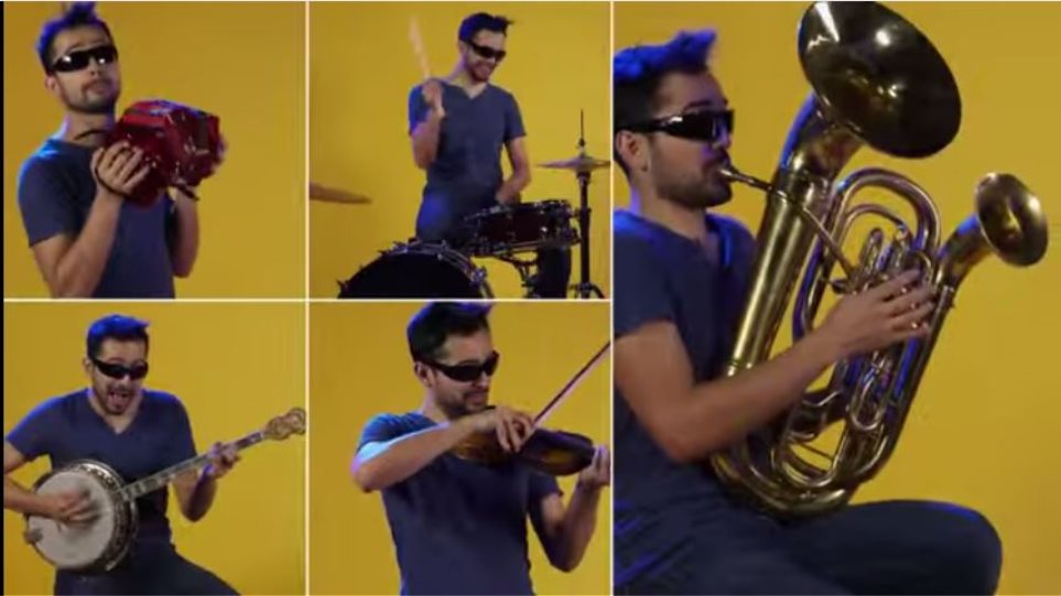 Απίστευτο βίντεο: Άνθρωπος-ορχήστρα παίζει την «Μισιρλού» με 90 διαφορετικά όργανα!