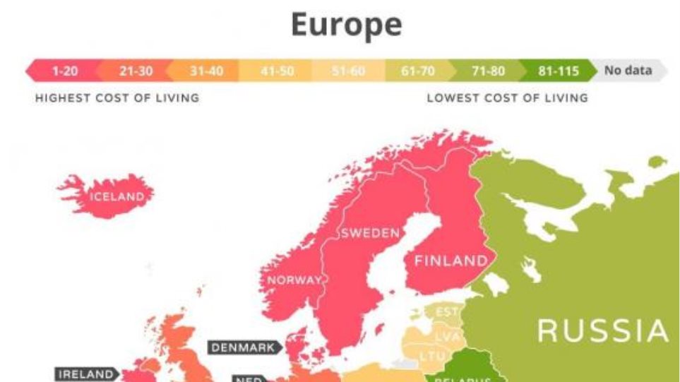 The most expensive countries to live in, mapped