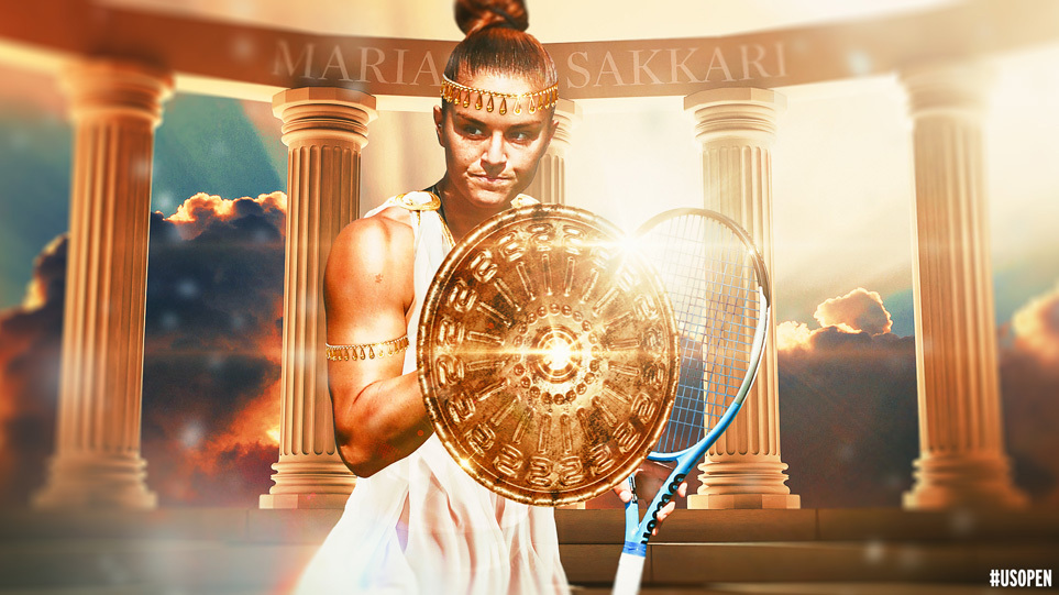 Μαρία Σάκκαρη: Αποθέωση από το US Open - Την παρουσίασε ως Ελληνίδα  πολεμίστρια με ασπίδα