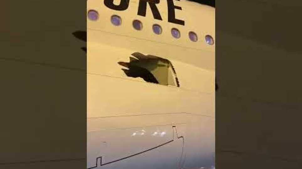 An Emirates A380 flew more than 13 hours with a large hole in fuselage