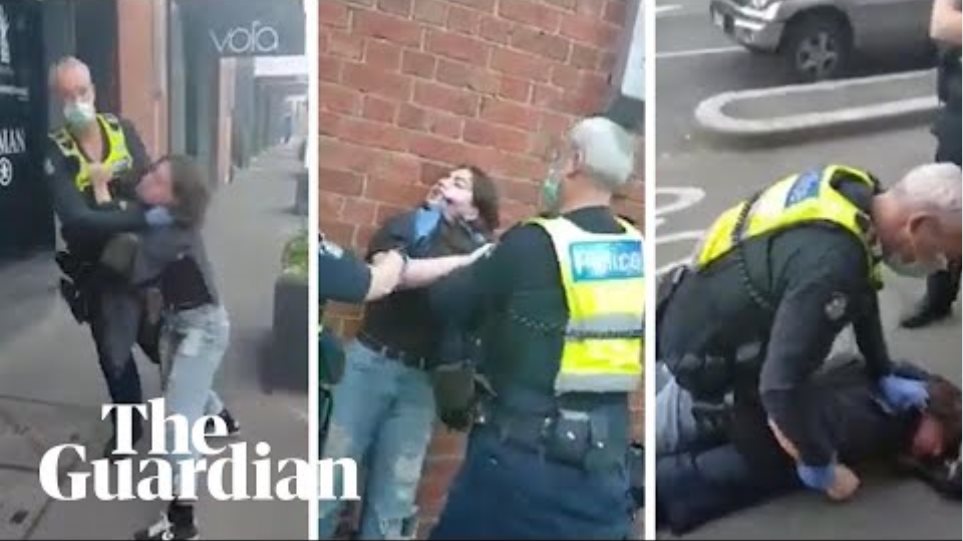 Victoria police officer filmed allegedly choking and pinning woman to the ground