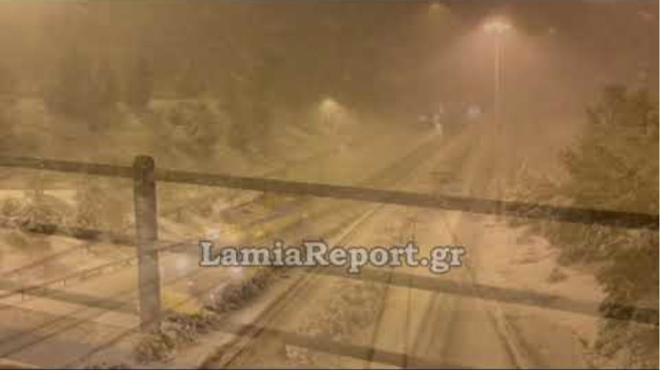 LamiaReport.gr: Έντονη χιονόπτωση στο Μαρτίνο