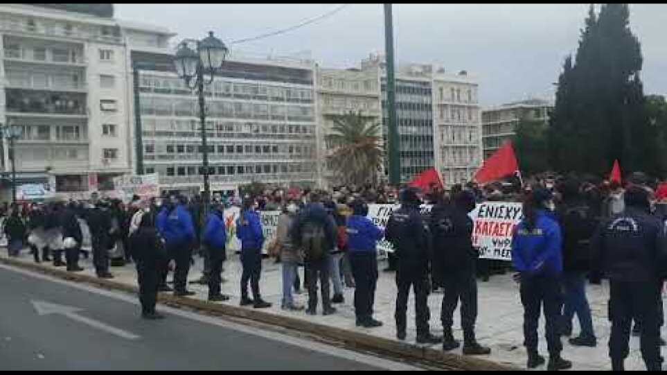 Σύνταγμα συγκέντρωση διαμαρτυρίας 22/1/2022