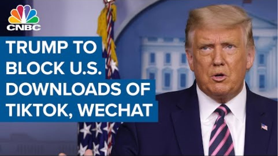 President Donald Trump to block U.S. downloads of TikTok and WeChat on Sunday