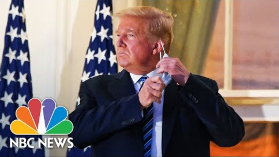 Trump Removes Mask After Returning To White House From Walter Reed | NBC News