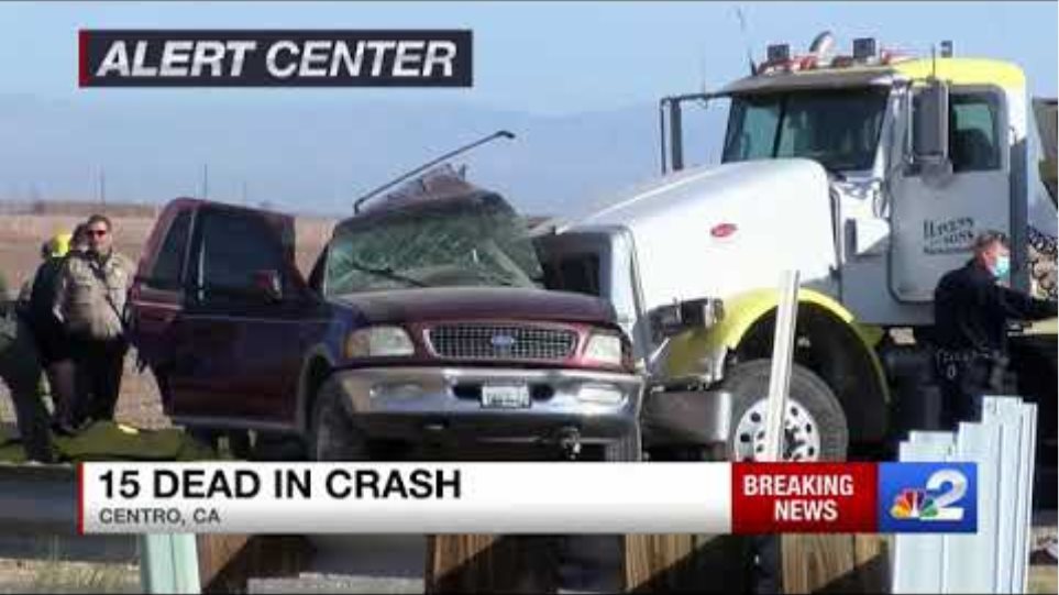 At least 15 dead in multiple-vehicle crash in Imperial County, California