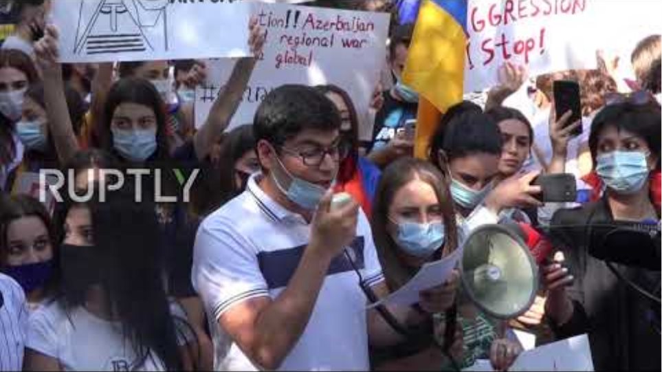 Armenia: Locals rally in front of Yerevan UN office over Nagorno-Karabakh conflict