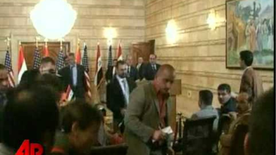 Raw Video: Iraqi Journalist Throws Shoe at Bush