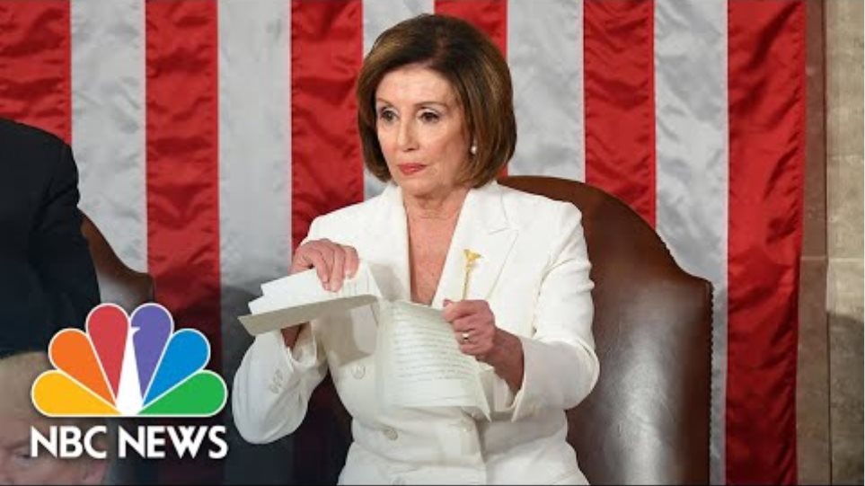 Watch Nancy Pelosi Rip Up Copy Of President Donald Trump’s State Of The Union Speech | NBC News