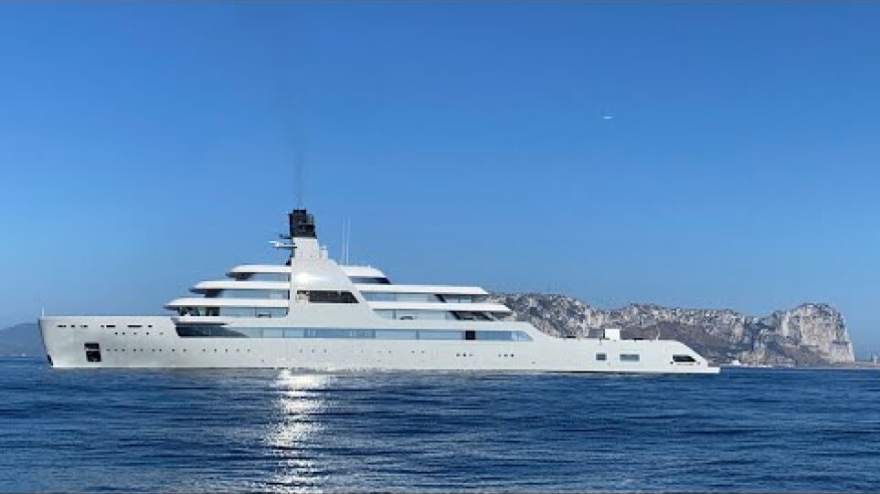 SOLARIS, Roman Abramovich’s new 140m Lloyd Werft built Explorer Yacht at Gibraltar Eastern side