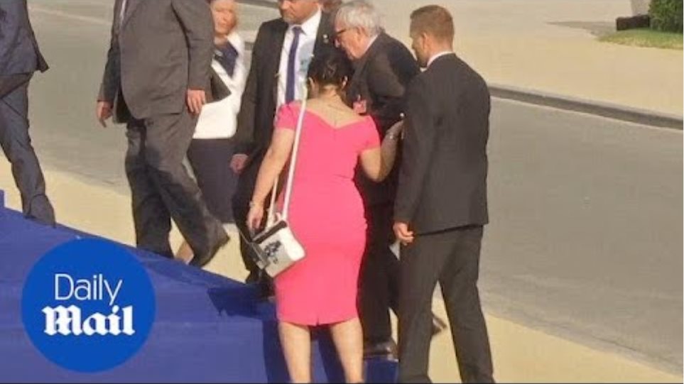 Jean-Claude Juncker stumbles and is helped by leaders at NATO gala - Daily Mail