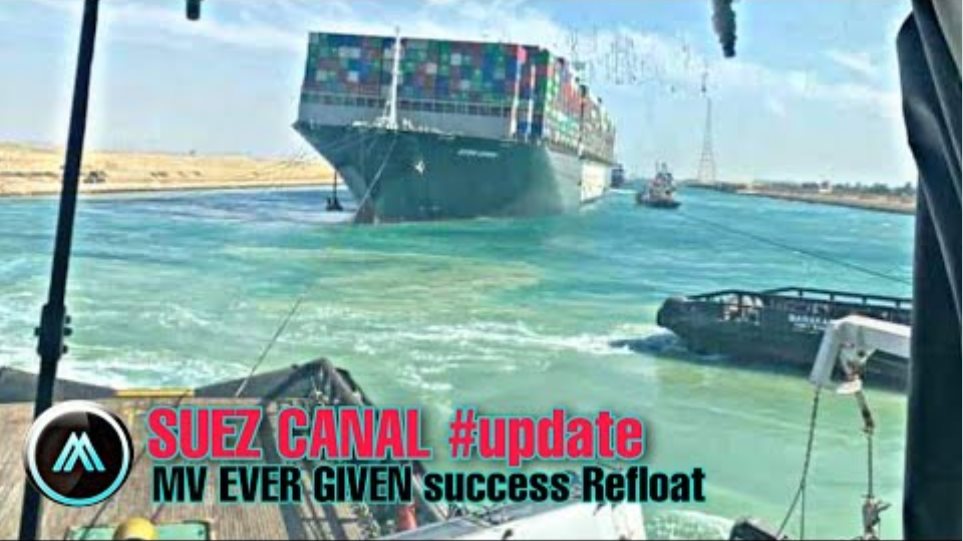 MV EVER GIVEN successfully completed Re-floating and underway | Suez canal unblocked