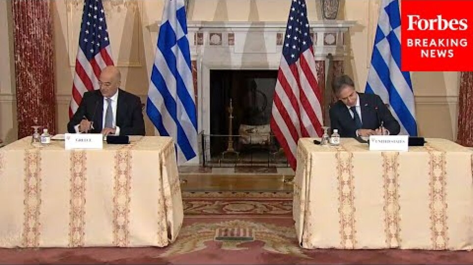 Blinken Signs U.S.-Greece Mutual Defense Cooperation Agreement