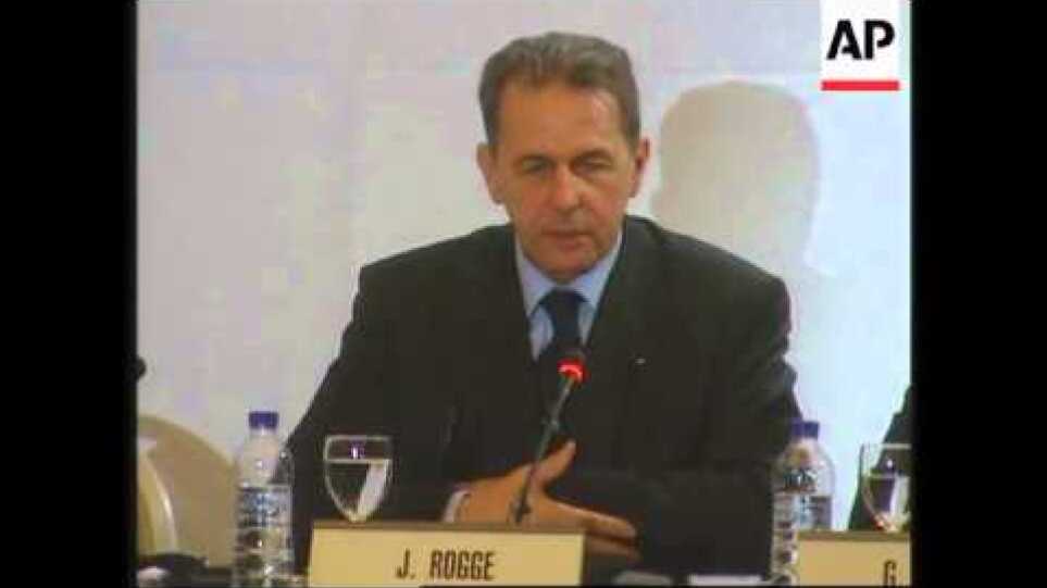 Rogge comments on Athens at end of IOC conference