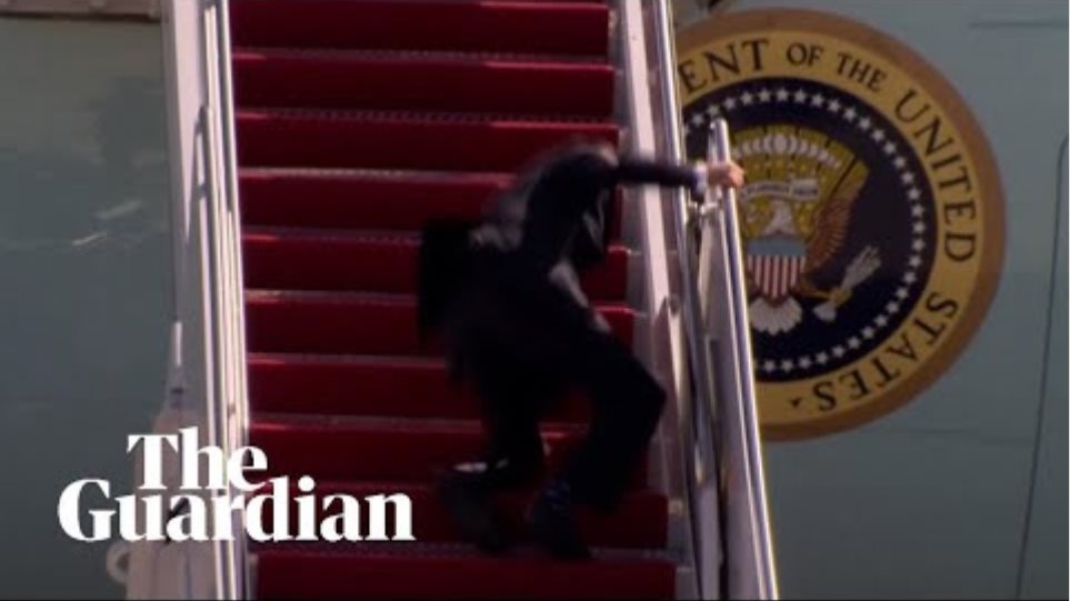 Joe Biden stumbles on steps of Air Force One