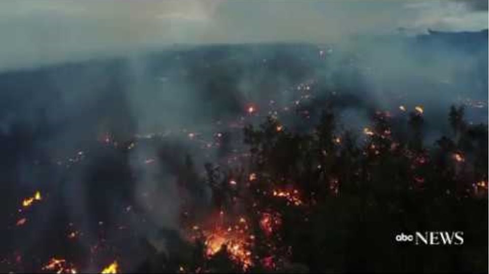 Drone Captures Destruction of Kilauea Lava Flow