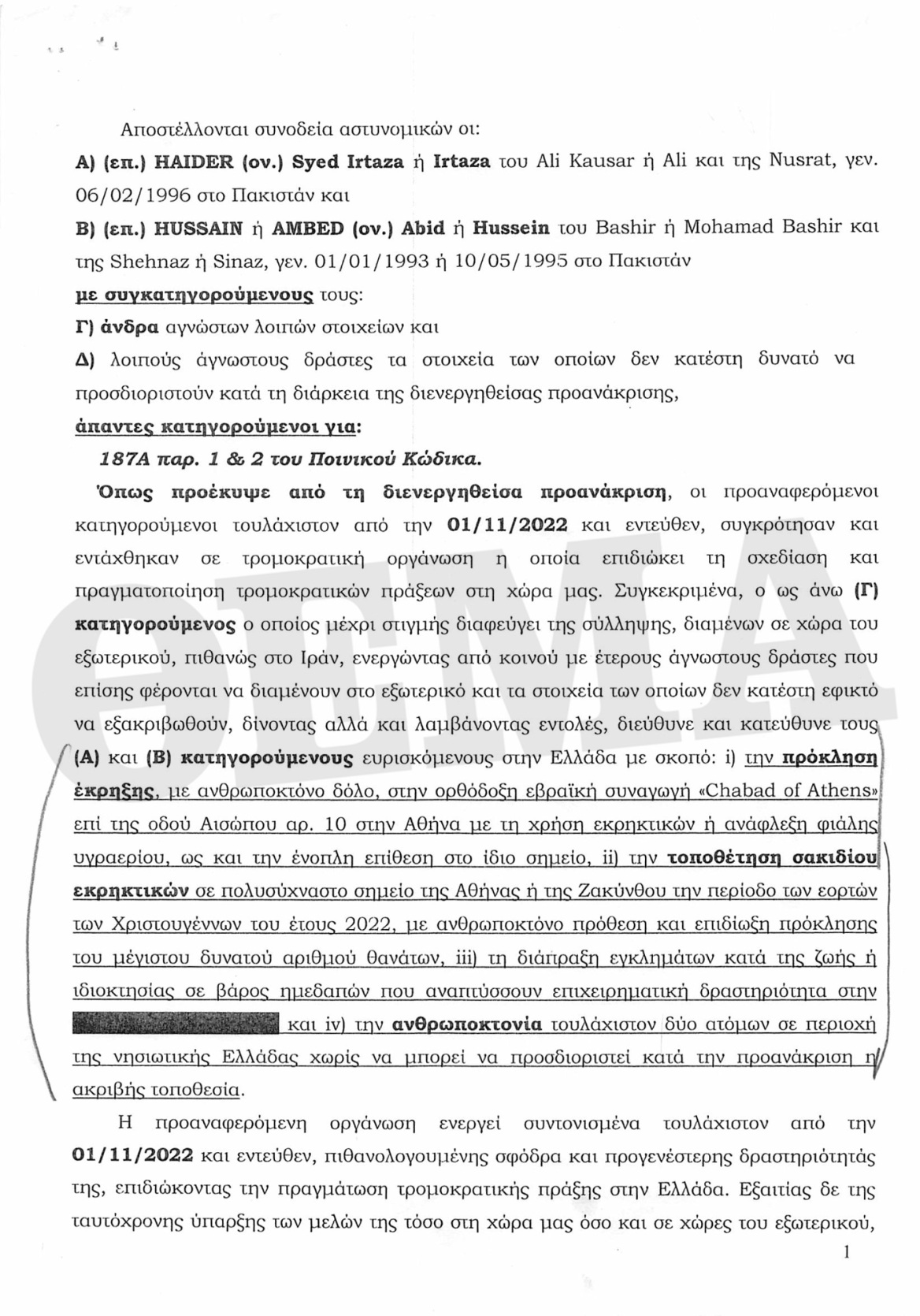 Οι τρομοκράτες της συναγωγής: Θα έβαζαν βόμβα στο κέντρο της Αθήνας και στη Ζάκυνθο