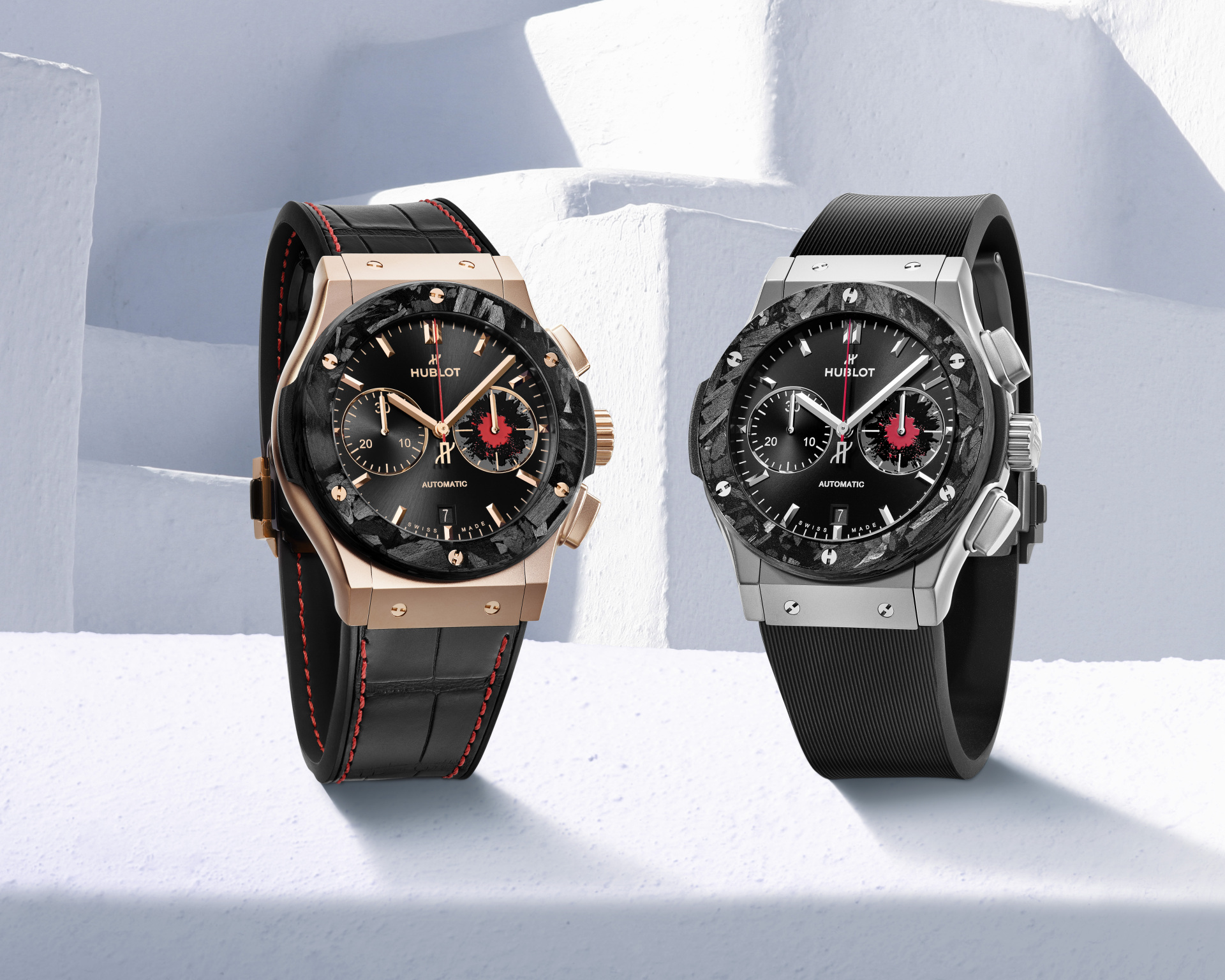 Η νέα μπουτίκ της Hublot στη Σαντορίνη παρουσιάζει δύο νέους χρονογράφους που εμπνέονται από το ηφαίστειό της 