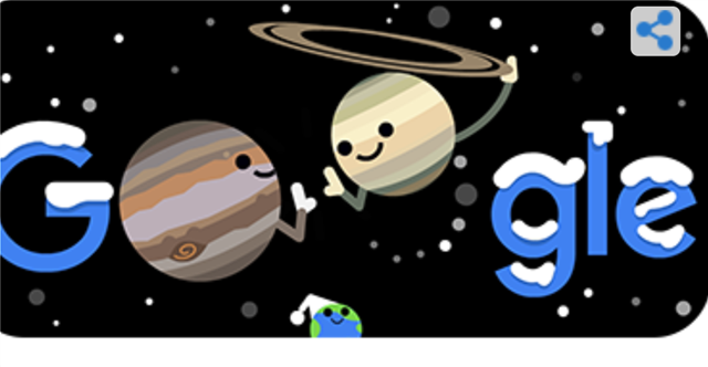Google Doodle για τον χειμώνα και τη μεγάλη σύζευξη Δία - Κρόνου