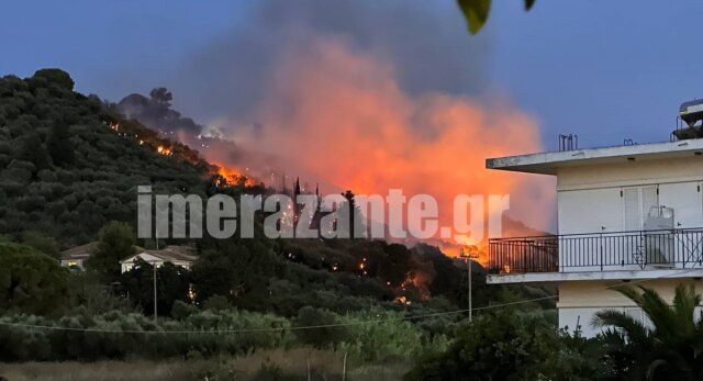 Χωρίς ενεργό μέτωπο η φωτιά στη Ζάκυνθο