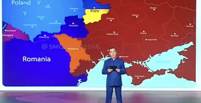 Ρεσιτάλ του Μεντβέντεφ: Εξαφάνισε σε χάρτη όλη την Ουκρανία - «Φυσικά και ανήκει σε εμάς» (βίντεο)