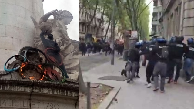 Πρωτομαγιά 2024 - Γαλλία: Βίαια επεισόδια μεταξύ διαδηλωτών και αστυνομίας σε Παρίσι και Λυών - Δείτε βίντεο