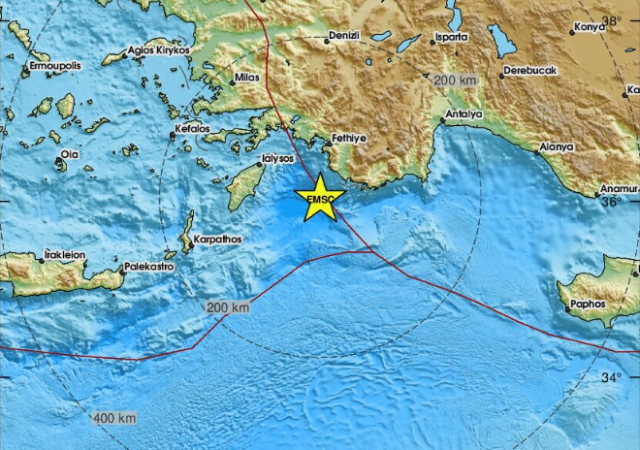 Σεισμός 4,1 Ρίχτερ στη δυτική Τουρκία – Αισθητός και σε νησιά του βορειοανατολικού Αιγαίου