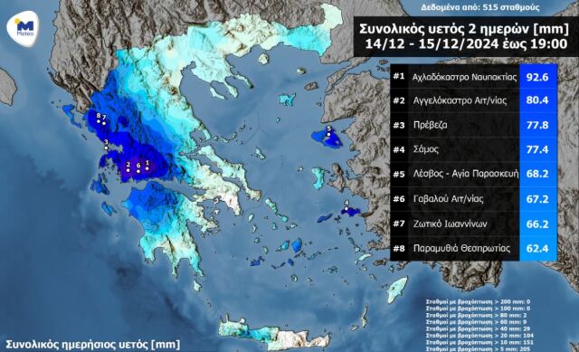 Καιρός: Στα δυτικά και νησιά του ανατολικού Αιγαίου οι περισσότερες βροχές το Σαββατοκύριακο (χάρτης)