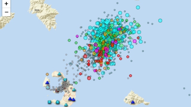 Συνολικά 95 σεισμοί καταγράφηκαν στις χθες Φεβρουαρίου στη ζώνη Σαντορίνης - Αμοργού