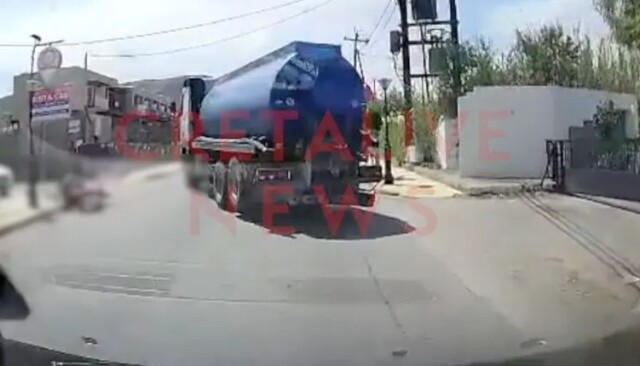 Βίντεο από τη στιγμή της σύγκρουσης μηχανής με βυτιοφόρο στην Κρήτη - Ένας τραυματίας