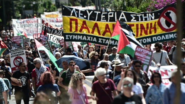 Πορεία υπέρ της Παλαιστίνης στην Αθήνα για τα 77 χρόνια από τη Νάκμπα - Βίντεο και φωτογραφίες