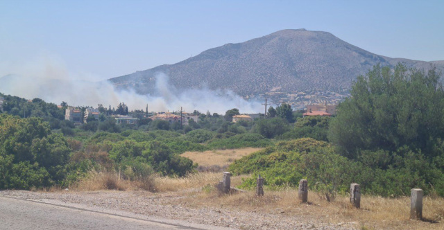 Εκκενώνονται Ανάβυσσος και Παλαιά Φώκαια - Φωτιά καίει κοντά σε σπίτια, δείτε φωτογραφίες