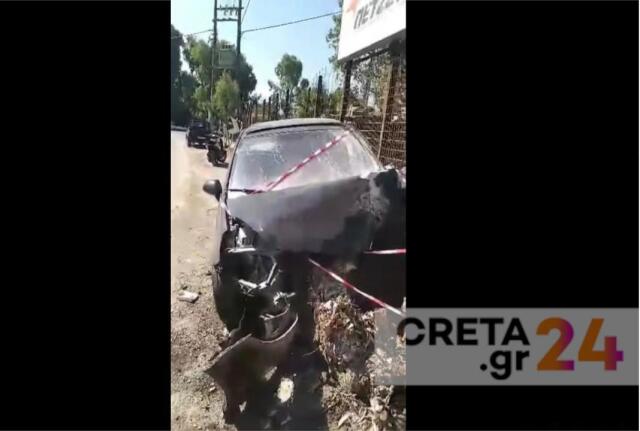ΤΡΟΜΑΚΤΙΚΟ ΤΡΟΧΑΙΟ ΣΤΟ ΗΡΑΚΛΕΙΟ: ΑΥΤΟΚΙΝΗΤΟ «ΚΑΡΦΩΘΗΚΕ» ΣΕ ΔΕΝΤΡΟ - ΣΤΗ ΜΕΘ ΕΝΑΣ 18ΧΡΟΝΟΣ ΚΑΙ ΕΝΑΣ 19ΧΡΟΝΟΣ