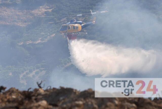 Φωτιά τώρα στο Ηράκλειο Κρήτης, καίει στην περιοχή Μεσαρά - Δείτε βίντεο