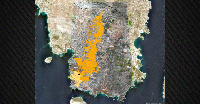 Φωτιά στην Κερατέα: Δορυφορικά δεδομένα δείχνουν την καμένη έκταση - Έγιναν «στάχτη» πάνω από 15.800 στρέμματα, τιτάνια μάχη να σωθεί ο Εθνικό class=