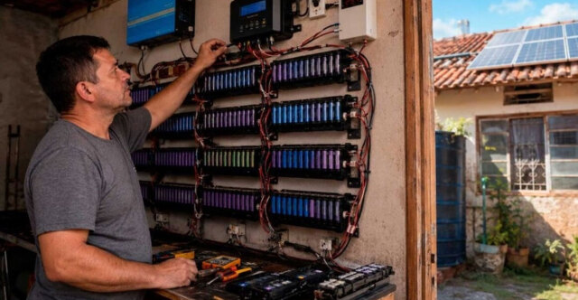 Έφτιαξε «τράπεζα» ενέργειας από 650 πεταμένες μπαταρίες laptop: Πλέον τροφοδοτεί το σπίτι του με ρεύμα από φωτοβολταϊκά