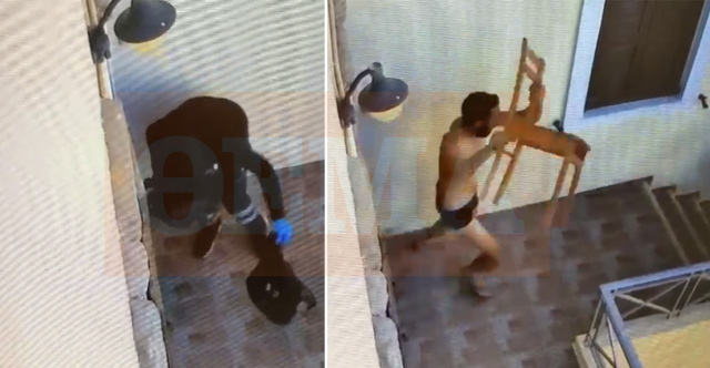 Βίντεο ντοκουμέντο από τη Σύρο: Η 41χρονη εισβάλλει μεταμφιεσμένη στο σπίτι του ζευγαριού, την καταδιώκει ο άνδρας και της πετάει καρέκλα