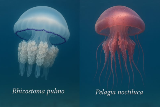 Μετά τις μωβ και οι γαλάζιες μέδουσες στις ελληνικές θάλασσες - Οι διαφορές τους και τα χαρακτηριστικά τους