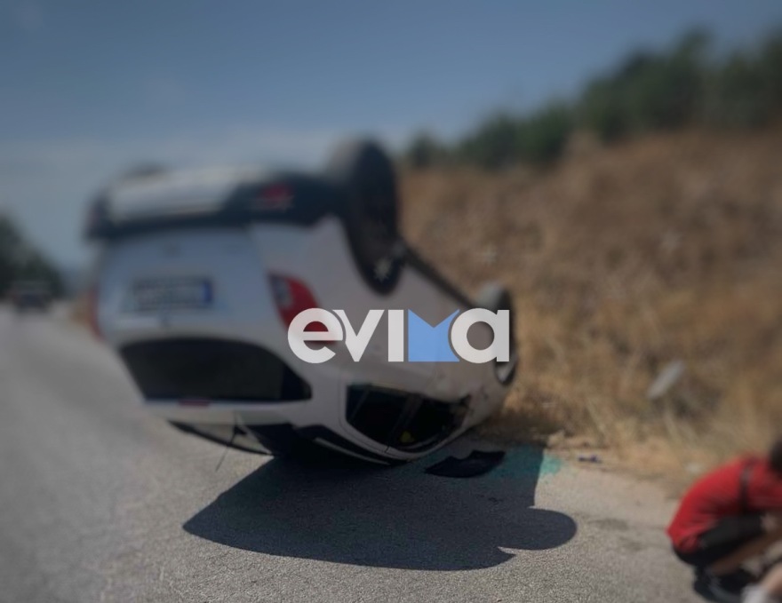 Τροχαίο στην Εύβοια: Αυτοκίνητο ντεραπάρισε στον δρόμο των Πετριών 