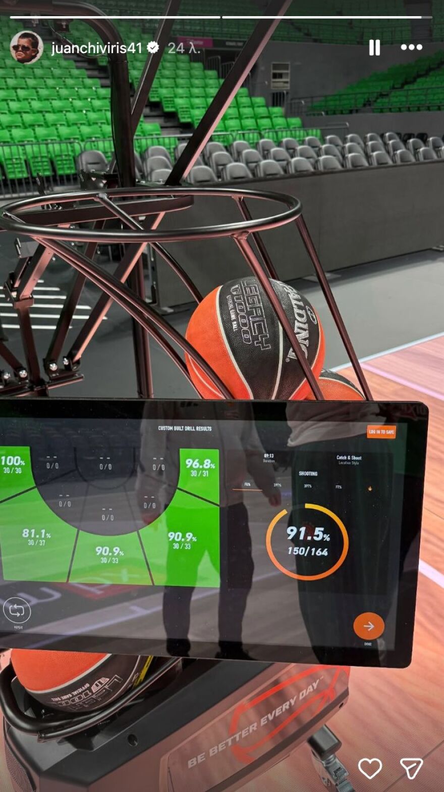 Ο Χουάντσο το έβλεπε... βαρέλι με 150 εύστοχα σουτ στην προπόνηση