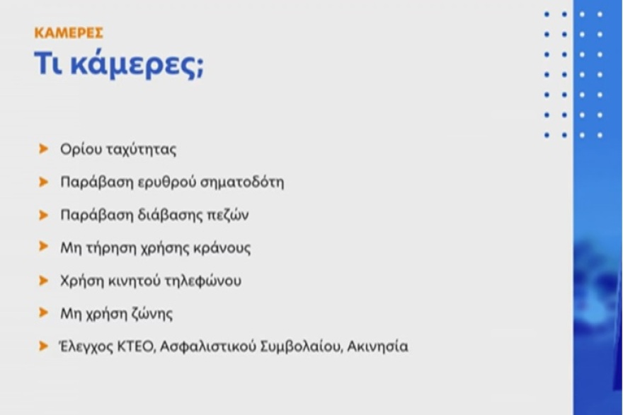 Κάμερες στους δρόμους για τροχαία: Οι παραβάσεις που θα καταγράφουν, πώς θα βεβαιώνονται οι κλήσεις