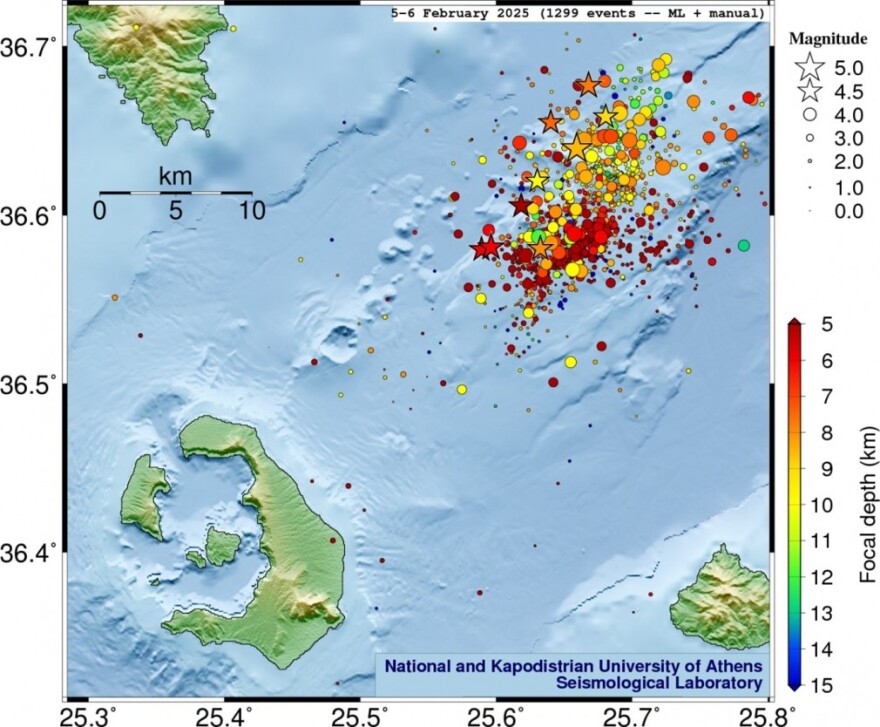 ΕΚΠΑ: Μειώνεται η σεισμικότητα μεταξύ Σαντορίνης και Αμοργού - Πάνω από 8.900 δονήσεις
