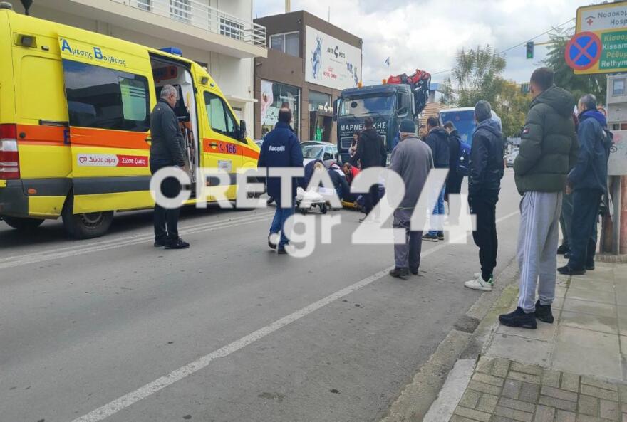 Τροχαίο ατύχημα στα Χανιά: Μηχανή παρέσυρε γυναίκα 